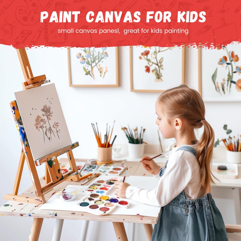 Simetufy 42 Pack 5x7 Inch Small Canvas Boards for Painting, 8oz Pre-Primed Flat Canvas Panels, Acid-Free 100% Cotton for Acrylics Oil Watercolor Paints - Image 2
